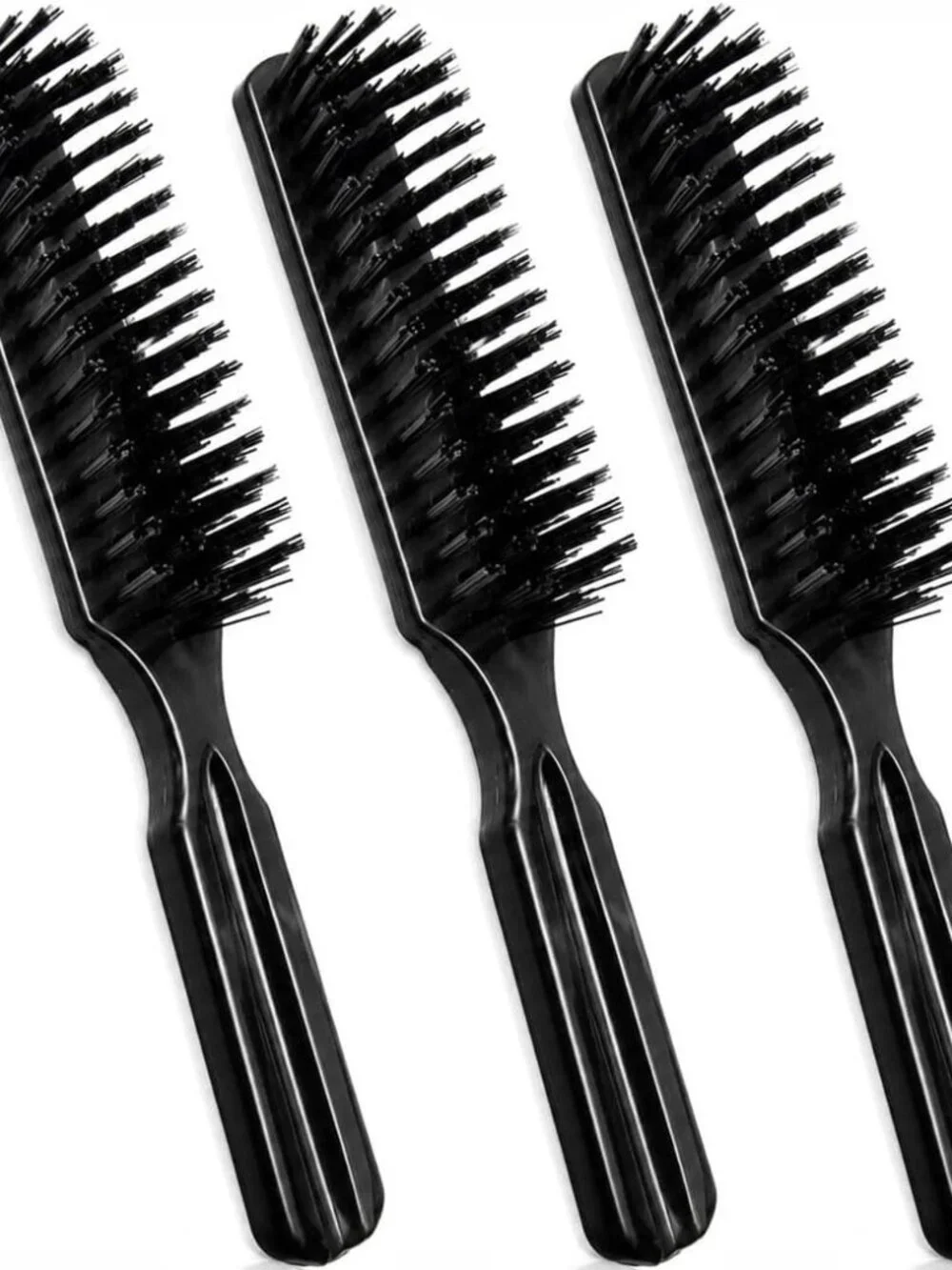3 Pack Pocket Bristle Hair Brush with Nylon Bristles, 6 Inch Travel Hair Brush f